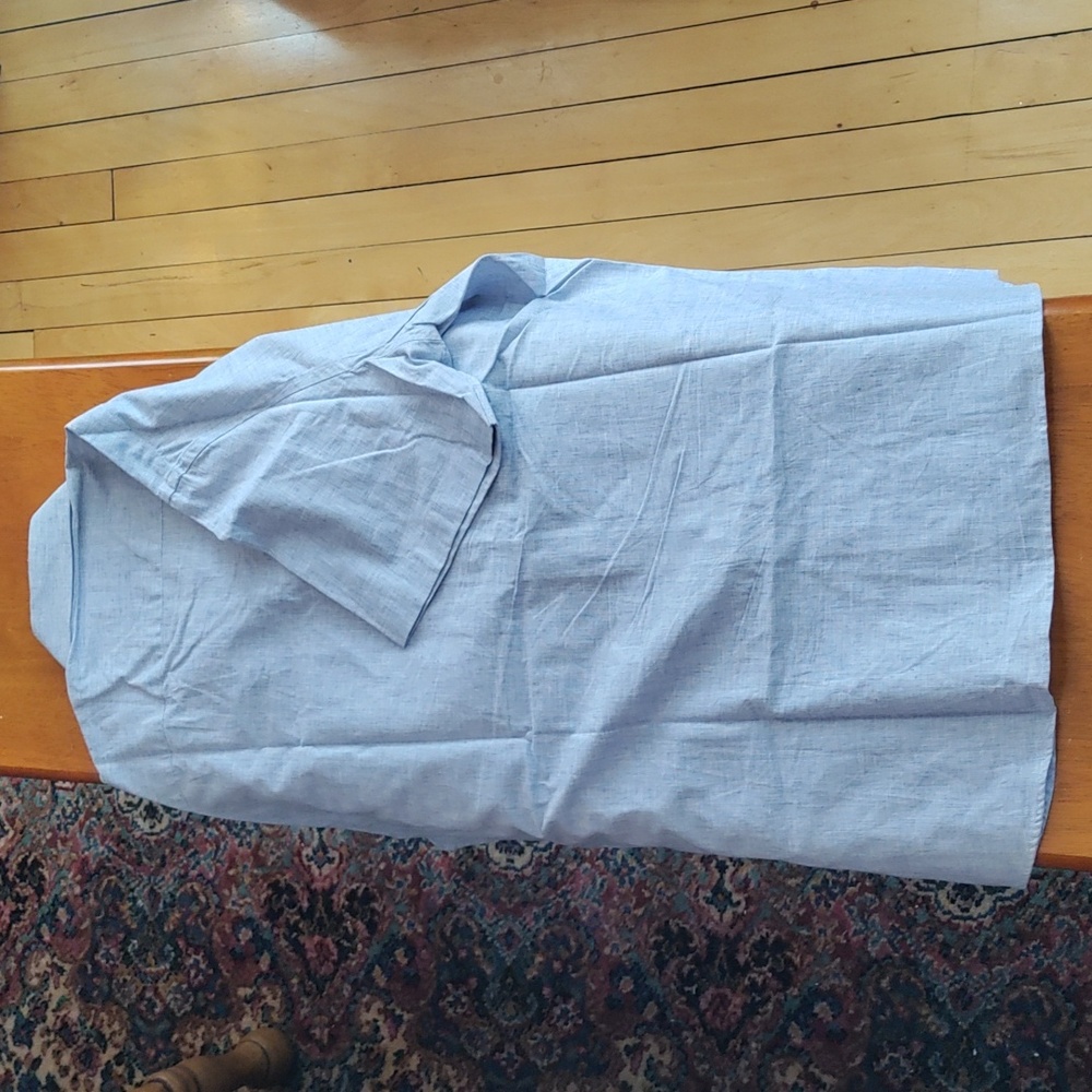 Ledbury blue linen blend short sleeve - Picture 4 of 7